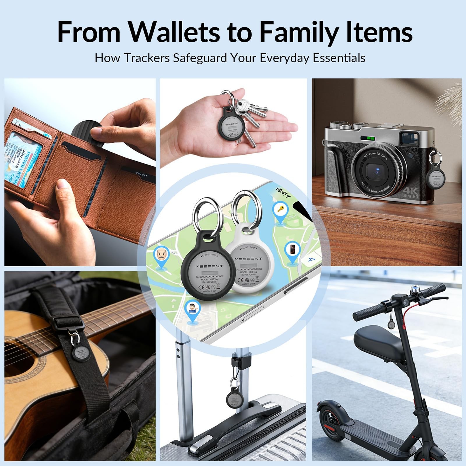 Tracker Tag (4 Pack) - Apple MFi Certified & IP67 Waterproof | Works with App...