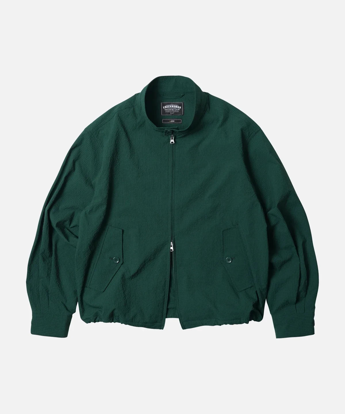 FRIZMWORKS Seersucker Harrington Jacket M-XL | Dark Green