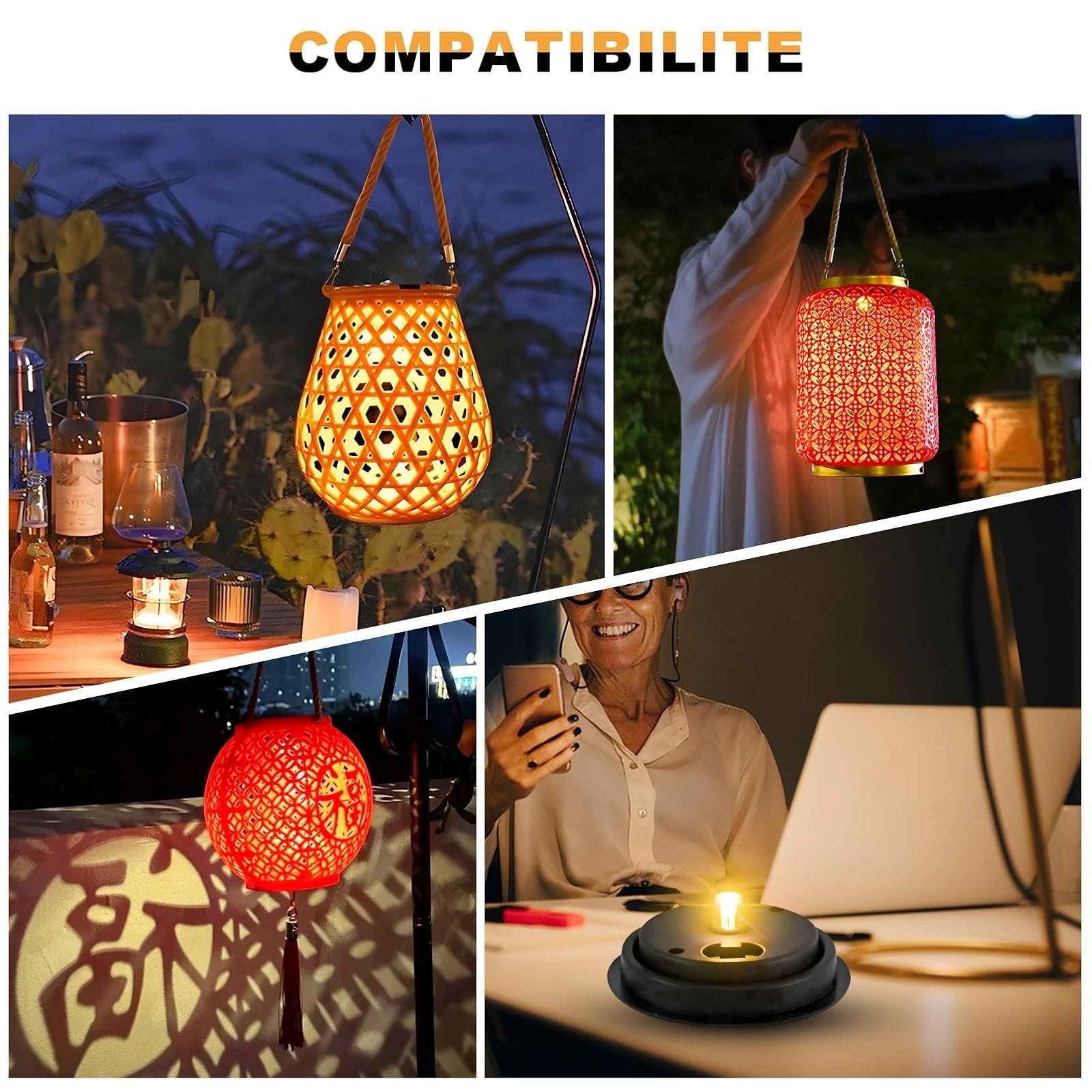 YUNJACKEYDZ Solar Light Replacement Top 4 Pack for Lanterns