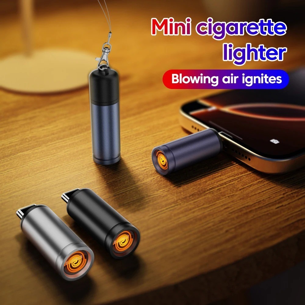 Type-C Portable Cigarette Lighter Mini Outdoor Safety Air Blowing Lighter