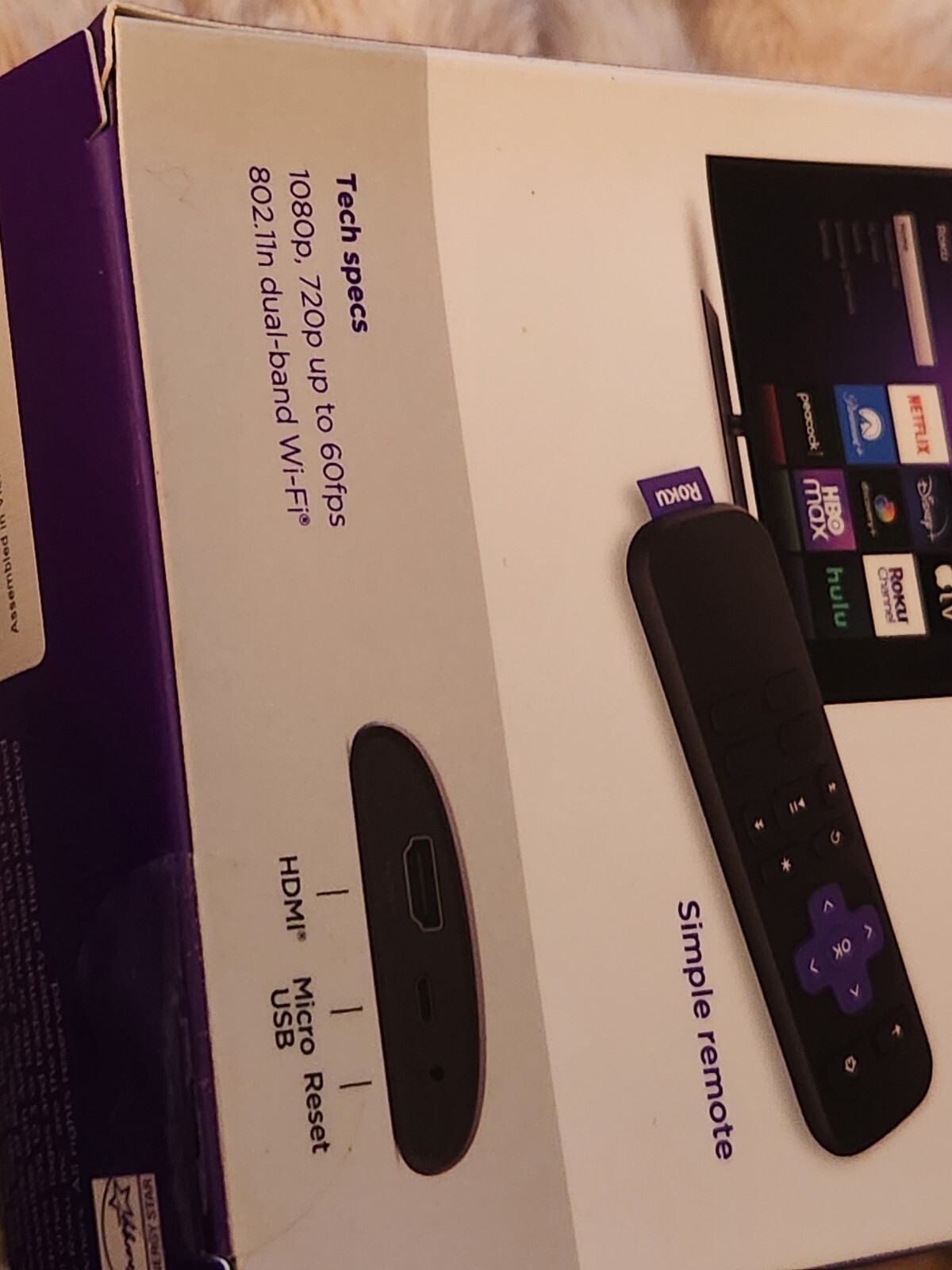 Roku Express HD Streaming Made EasyCable Remote Black (3960R) NIB