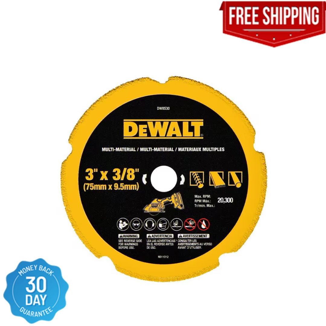 DEWALT Cut off Wheel, 3", with Fine Finish, Ultra Sharp Carbide (DW8530)