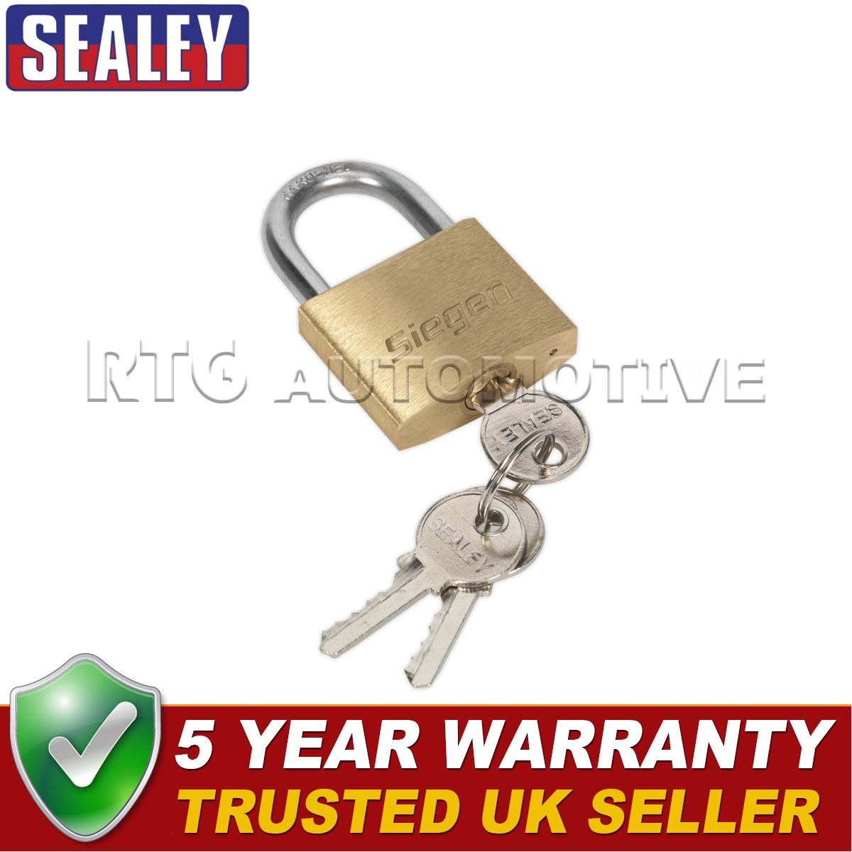 Sealey Siegen Brass Body Padlock with Brass Cylinder 40mm S0987