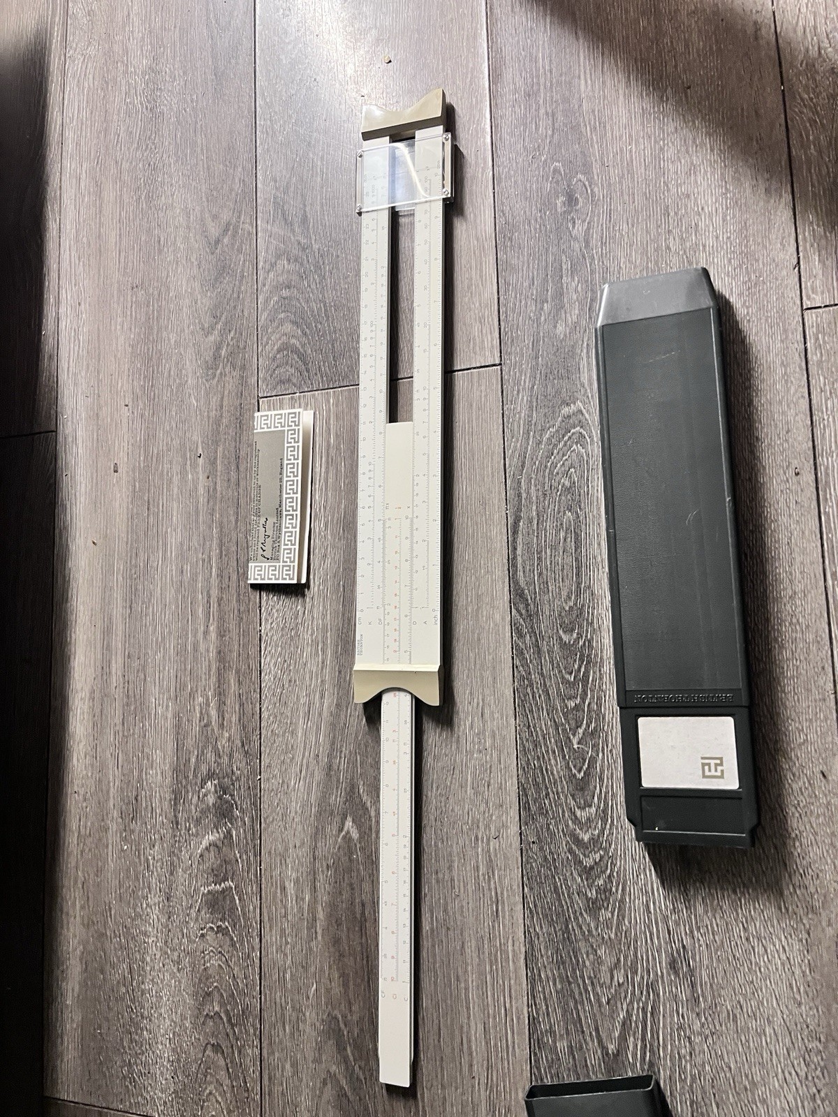 VINTAGE BRITISH THORNTON COMPREHENSIVE WHITE SLIDE RULER ENGINEERS SCALE RULE