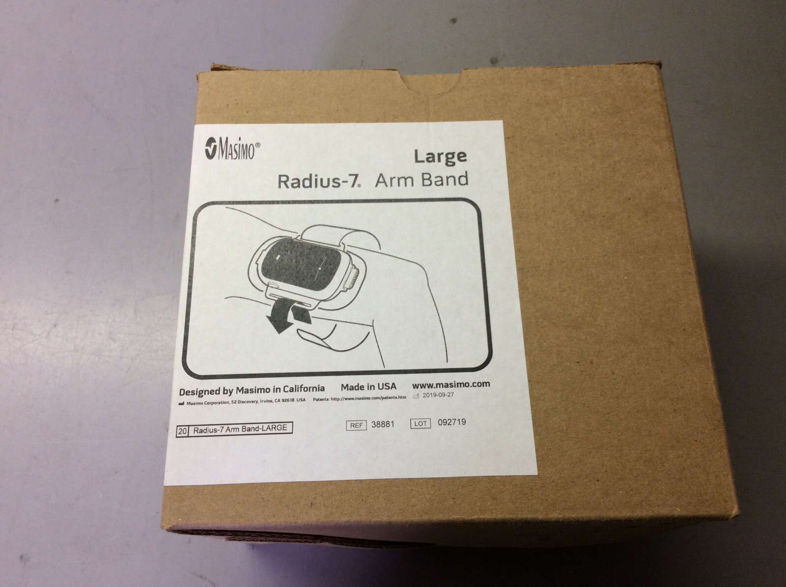 Box of  20 Masimo Radius-7 Oximetry Monitor Arm Band, Size Large ref 38881