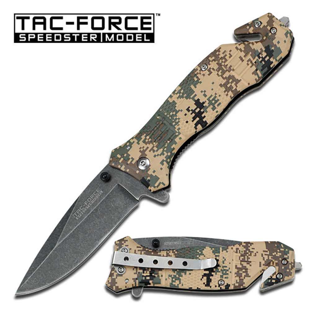 TAC-FORCE TF-434DTC SPRING ASSISTED KNIFE Digital Camo Handle NEW