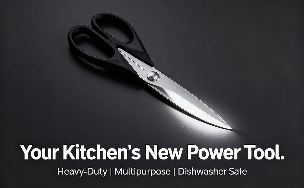 Multipurpose Kitchen Shears, 8.7" Professional Heavy-Duty Scissors, Dishwasher