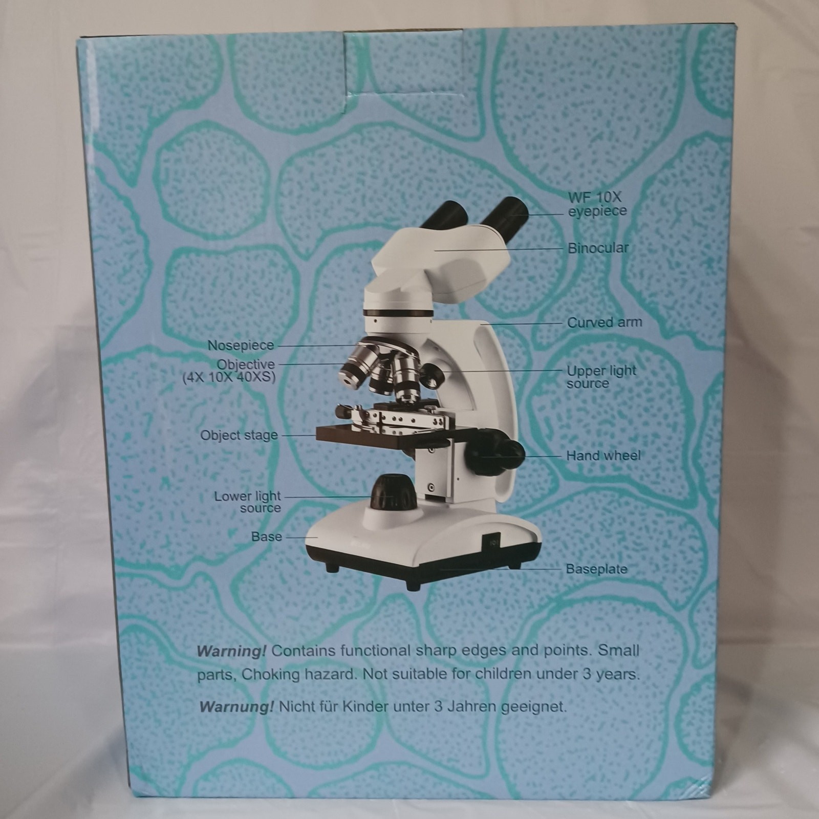 Telmu Biological Microscope w/ 154-Piece Slide Kit
