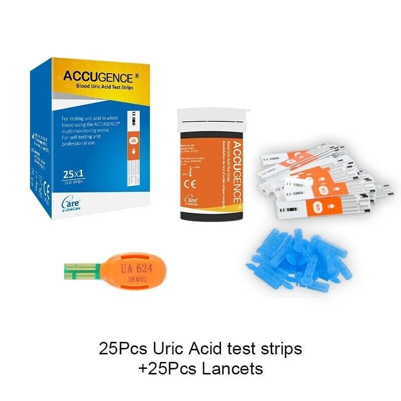 PM900 Uric Acid Test Strips 25ct - Fast Results Blood Sugar Compatible