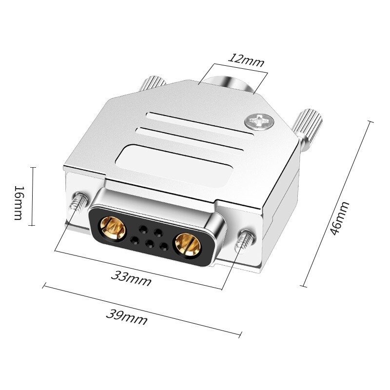 Industrial DB7W2 plug high current 7/2core butt joint 5+2connector DB9 interface