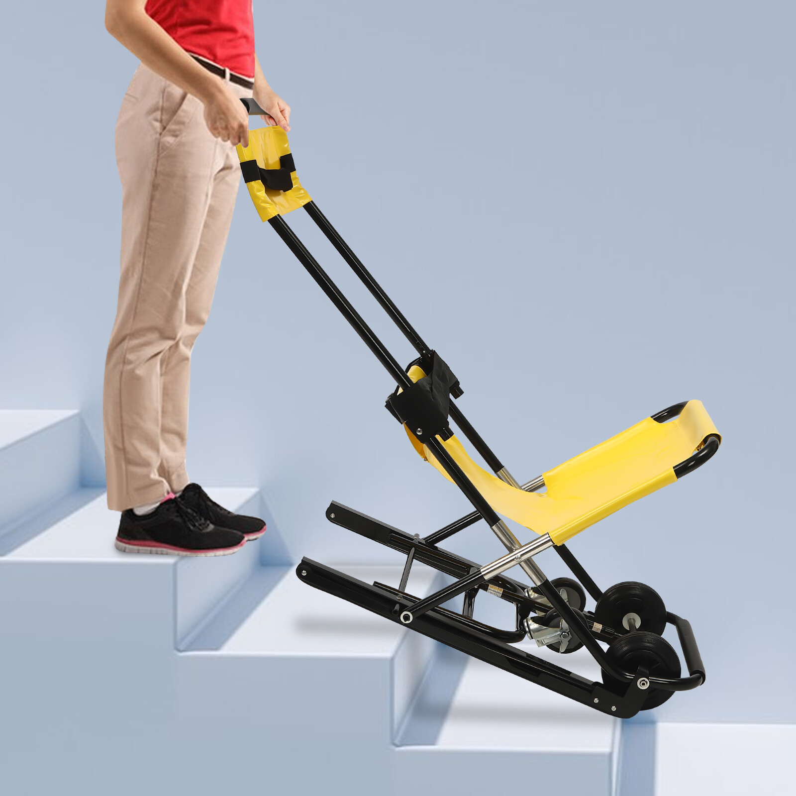 Manual Stair Transport Wheelchair Stair Chair Push Down Stairs for Go Downstairs