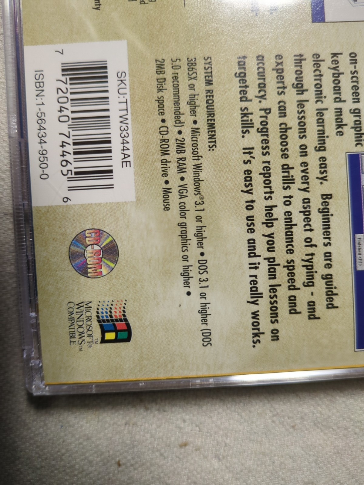 Vintage PC CD-ROM Typing Teacher. ( 1996, Softkey).