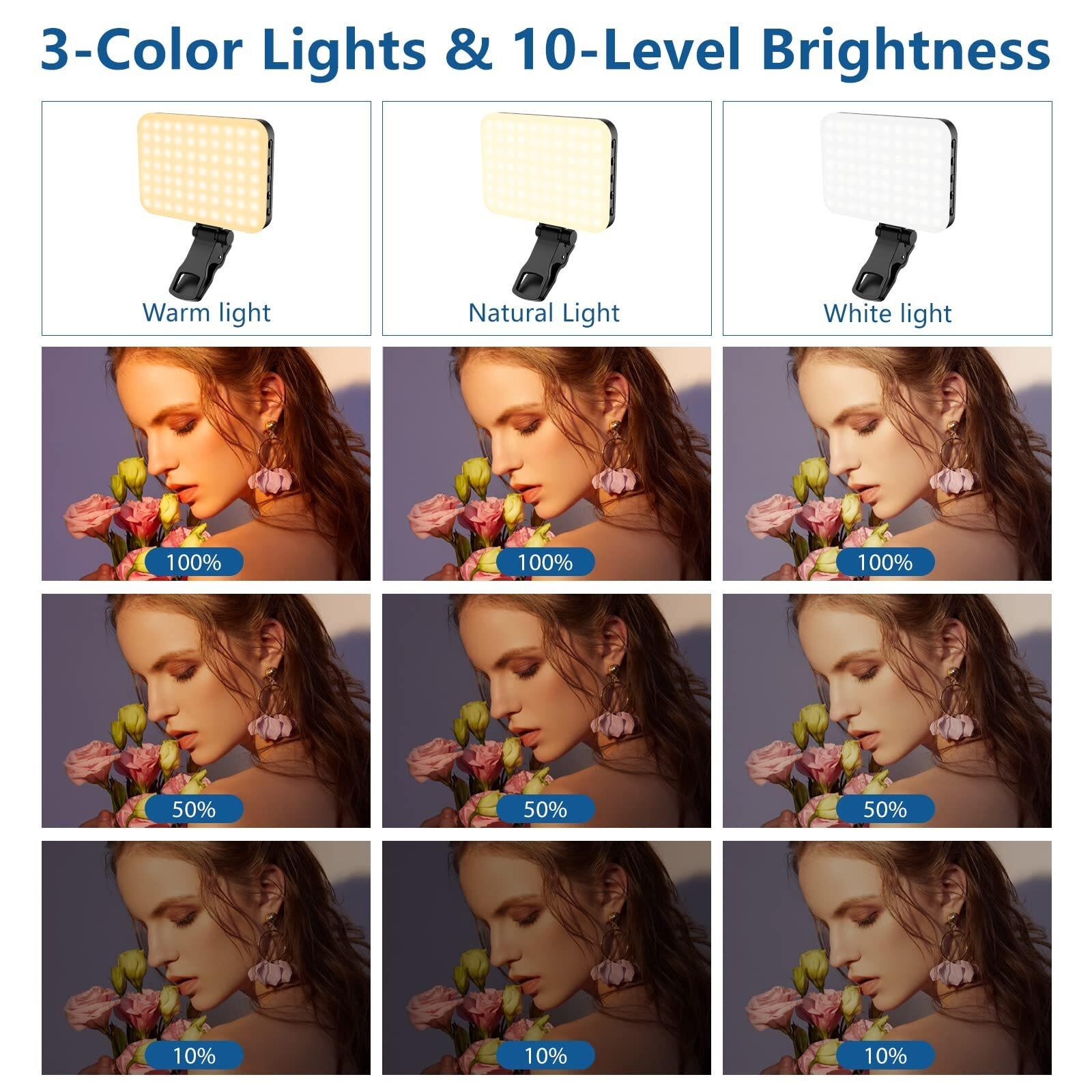 ALTSON 60 LED Portable Selfie Light Video Conference Lighting with Clip & Camera