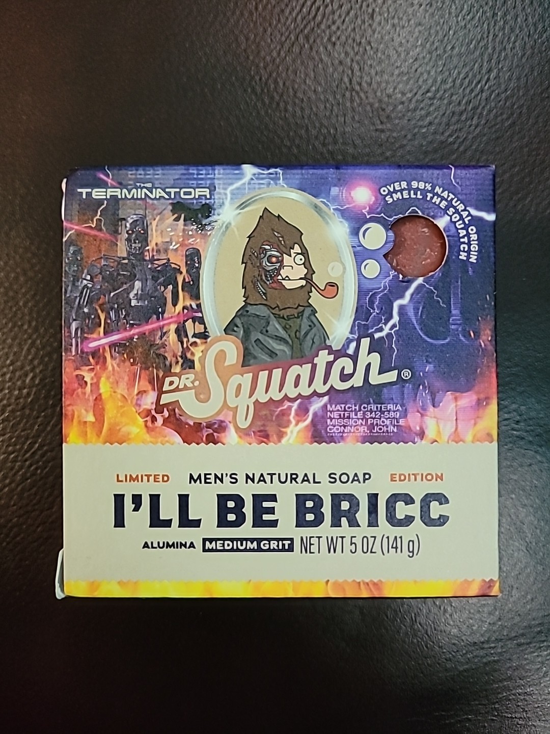 Dr. Squatch The Terminator I'll Be Bricc Ltd Ed Men’s All Natural Soap Med Grit