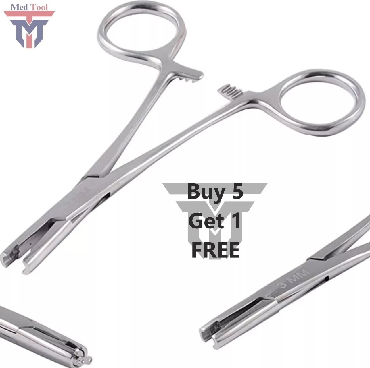 5.5" Micro Dermal Anchor Tube 3mm Insertion Hemostat Forceps Body Piercing Tool