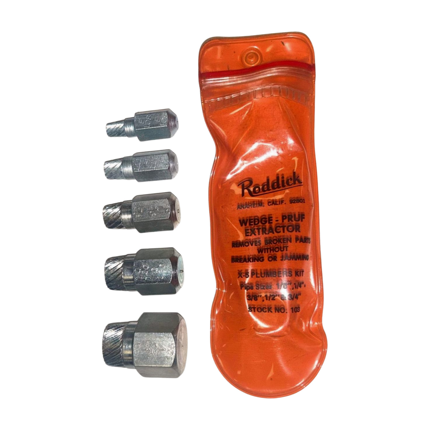 Roddick Wedge-Pruf Extractor set #103, 5 pcs