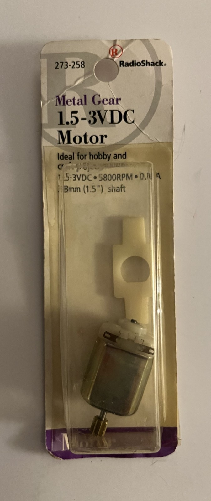 Radio Shack  1.5-3.0VDC Motor with Metal Gear  273-258  Tandy Archer 🔥NEW NOS💥