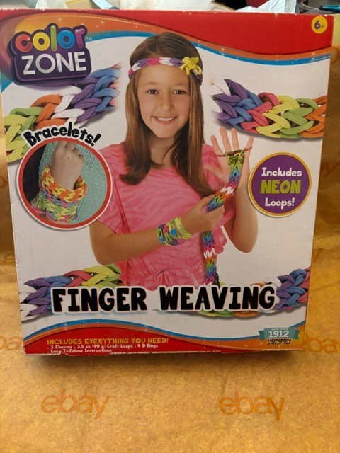 Color Zone Finger Weaving Bracelet Craft Kit Kids Neon Loops New Free Shipping