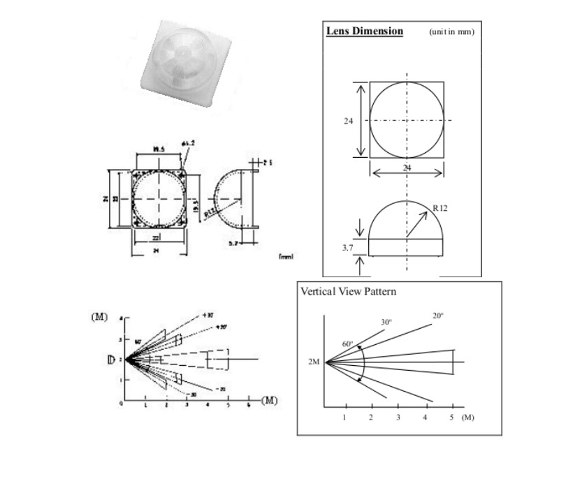 Fresnel lens only (As found on the KC7783 & KC7783R and PIR383E)