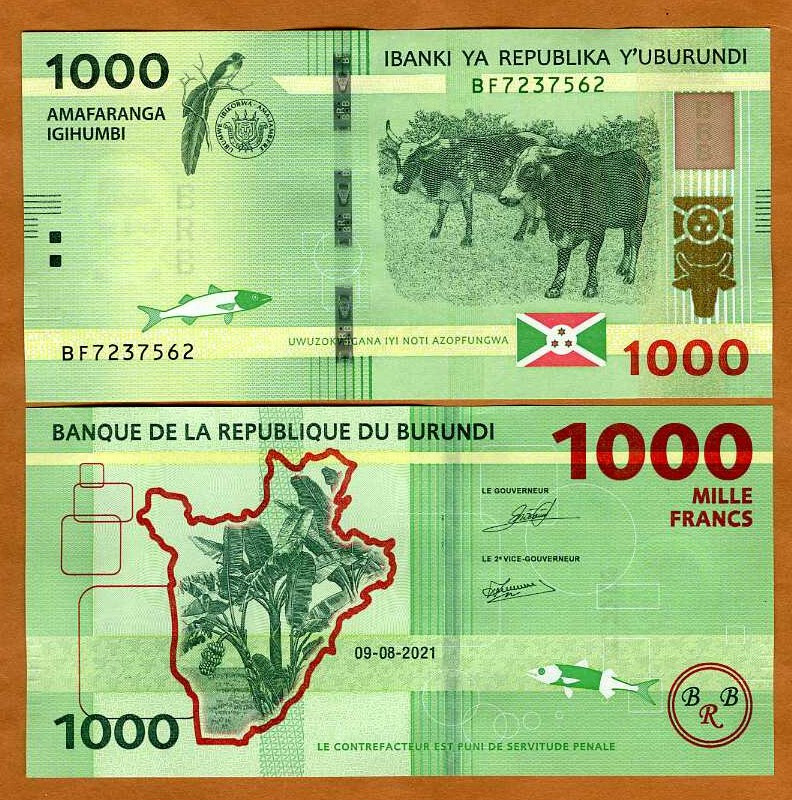 Burundi, 1000 Francs, 2021, P-New, UNC Hybrid