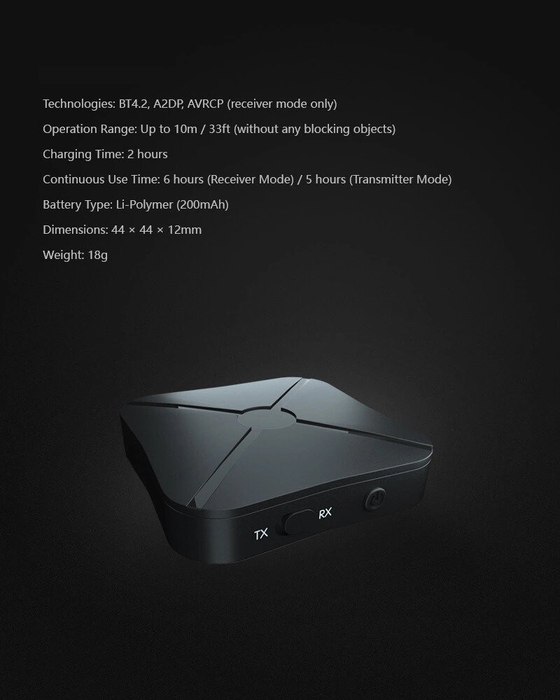 2in1 Bluetooth Transmitter Receiver Wireless Adapter TV Home Stereo A2DP Audio