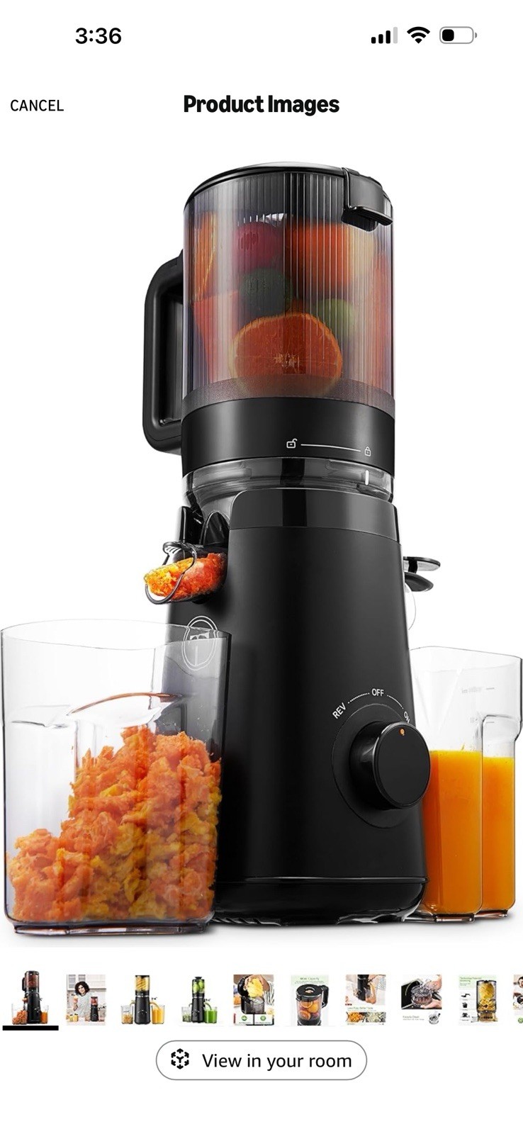TUUMIIST TM-580SJ Slow Juicer Black Large Feed Tube 60oz Easy Clean
