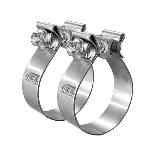 Exhaust Clamp 1/" Narrow Band 304 Stainless Steel for Muffler Pcs 2.5 Inch 2