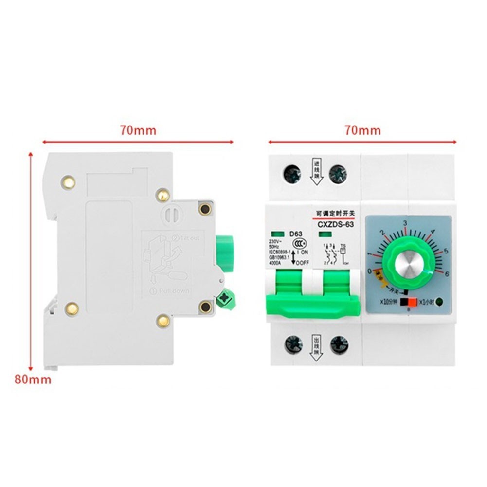 Mechanical Adjustable Timer Switch 63A 13000W Water Pump Memory Timer 1min-6h