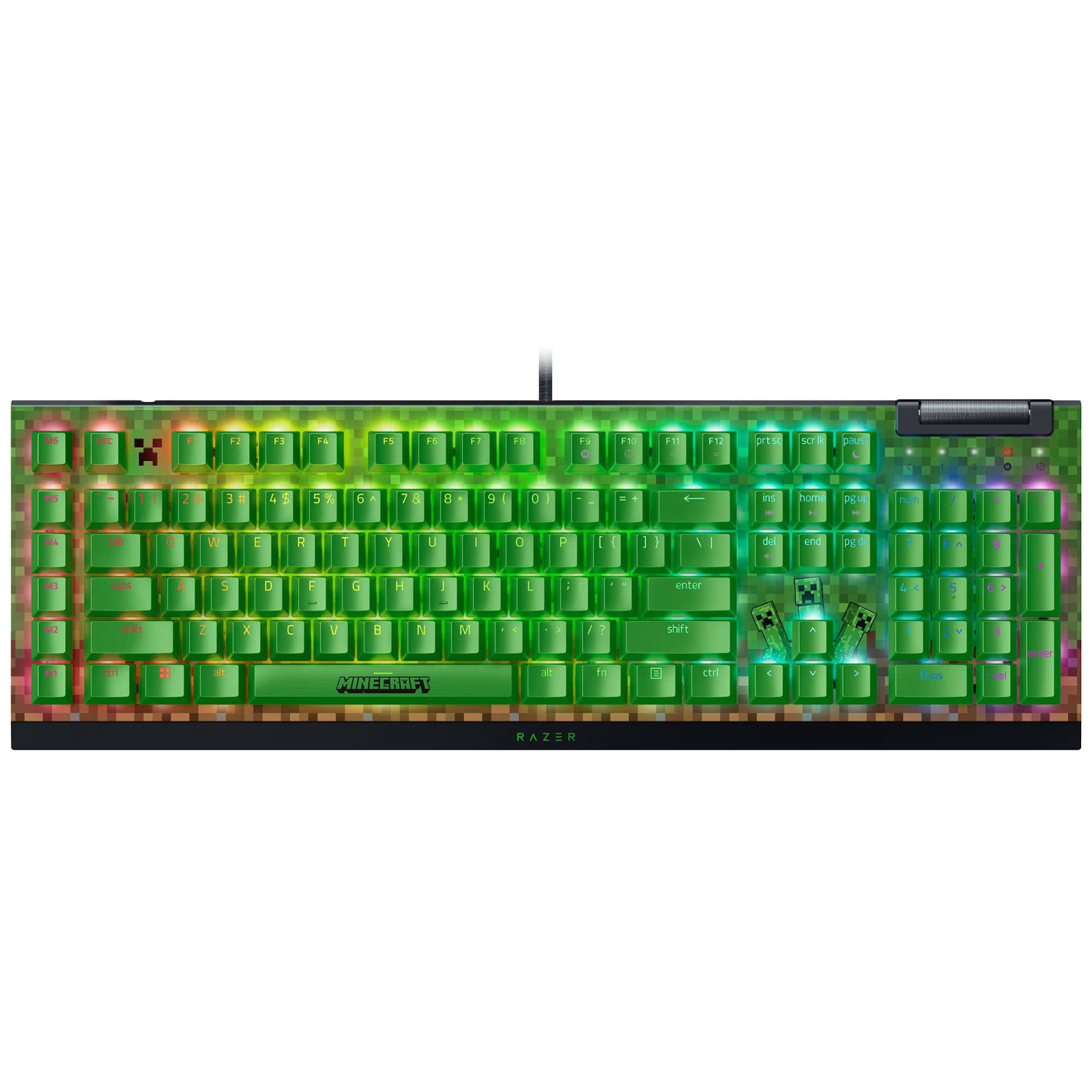 Razer BlackWidow V4 X Wired Mechanical Gaming Keyboard Green Switch Minecraft