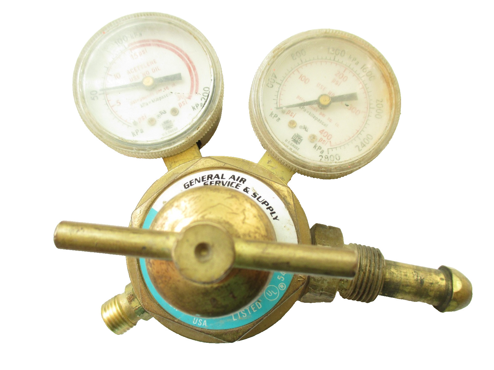 General Air Acetylene Fuel Gas Welding Regulator 250-15-510. 350PSIG