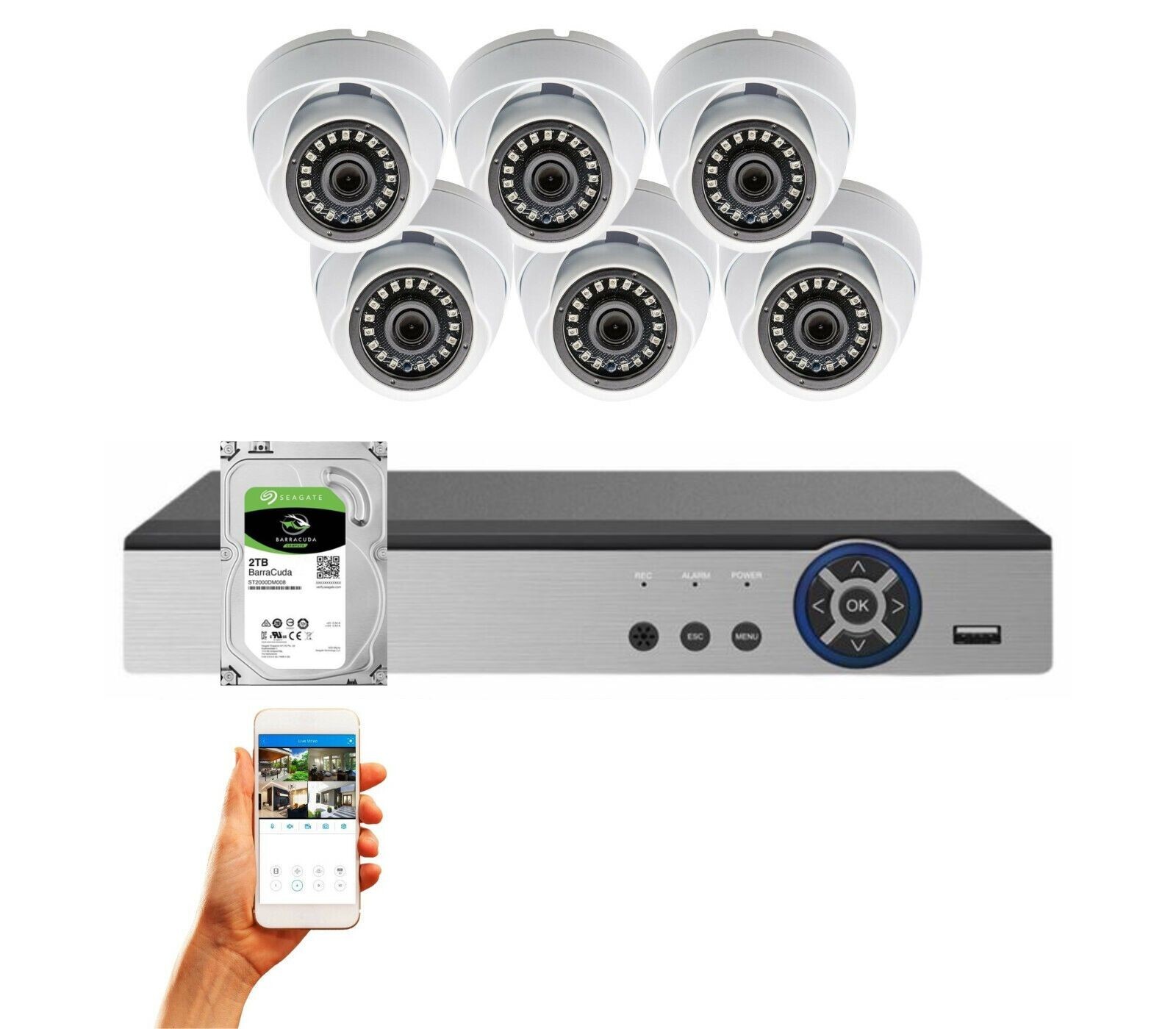 Evertech 8 Channel CCTV Security Indoor Outdoor Camera System 2TB Recording