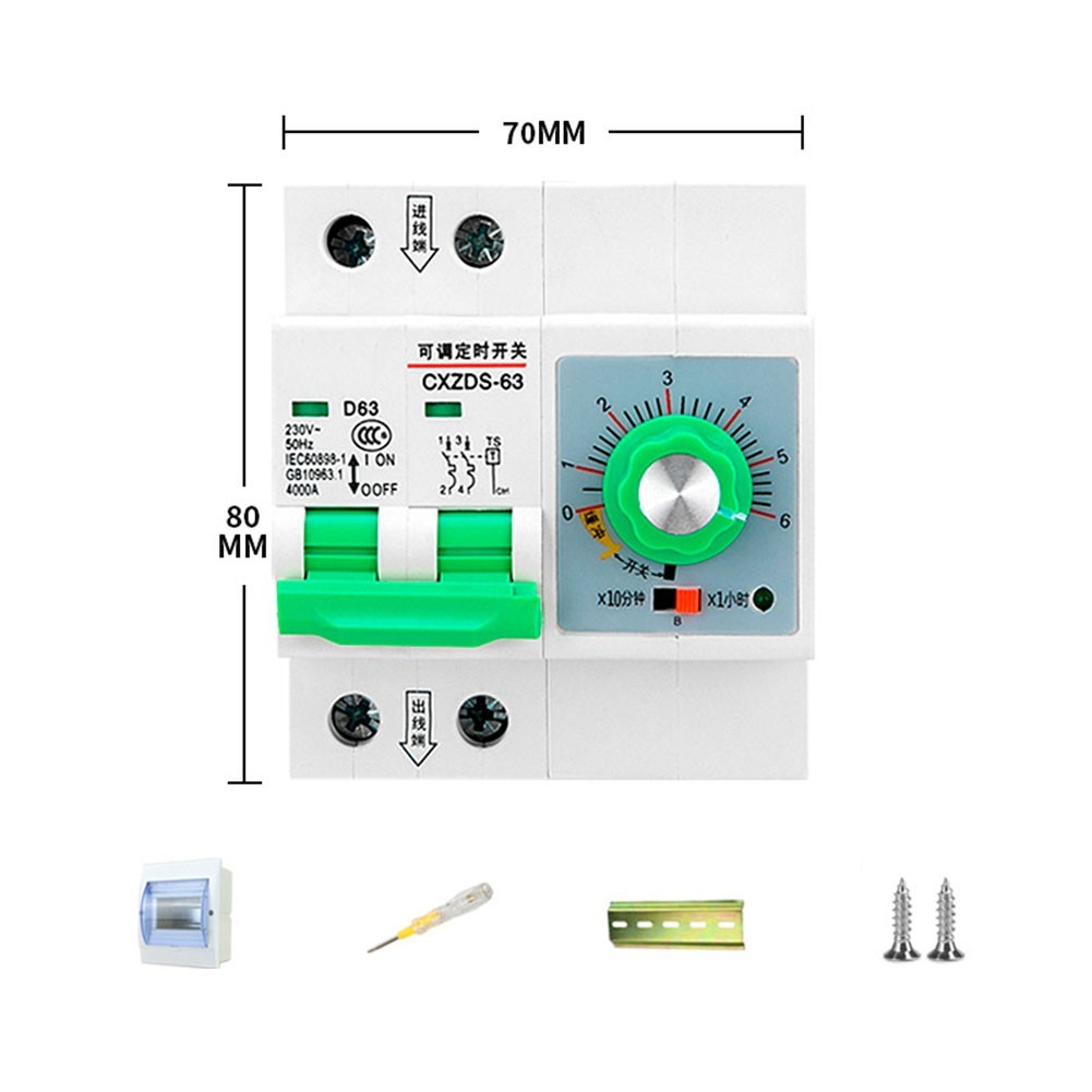 Mechanical Adjustable Timer Switch 63A 13000W Water Pump Memory Timer 1min-6h