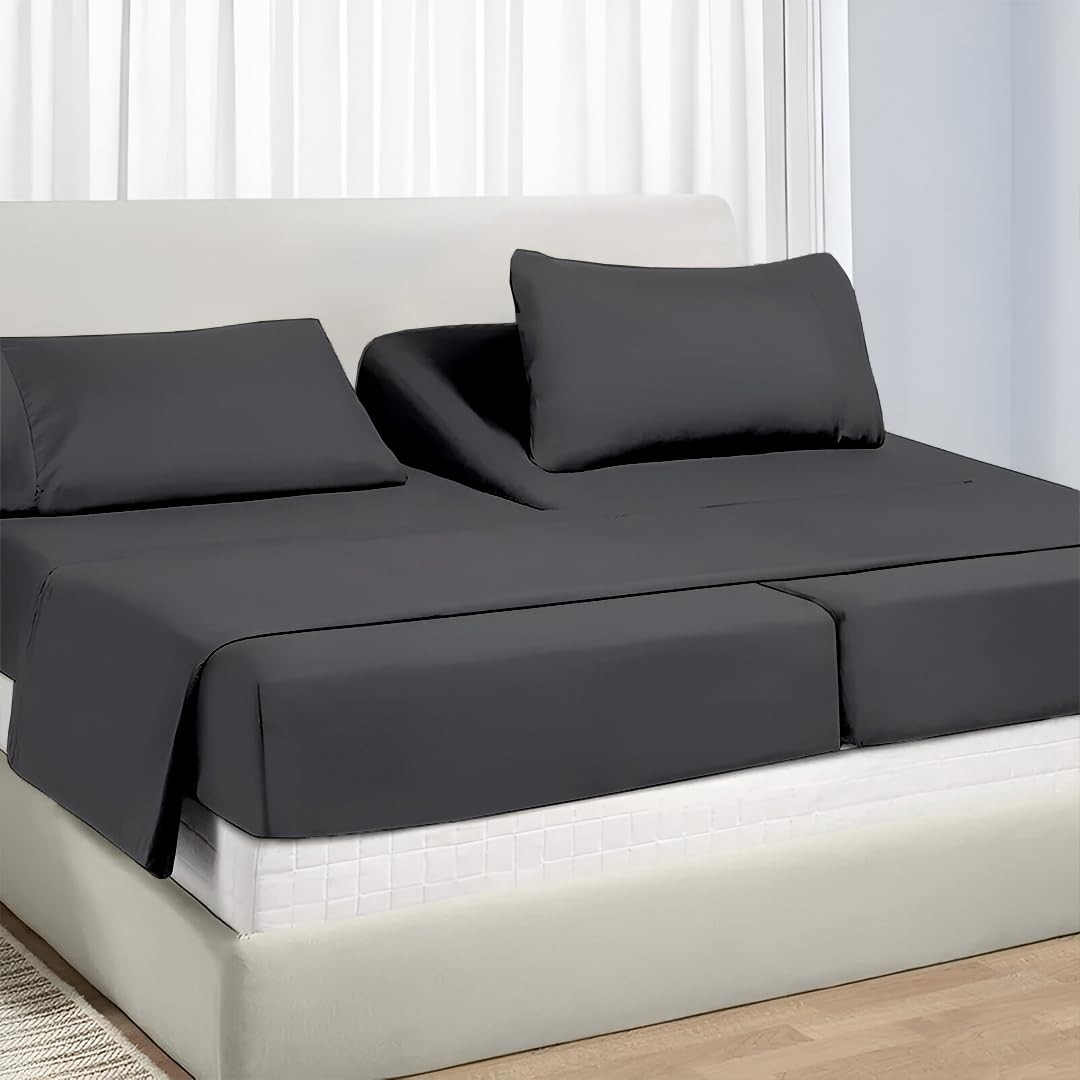 Adjustable Split King Set for Sleep Number Beds, Premium 100% Long Staple Cot...