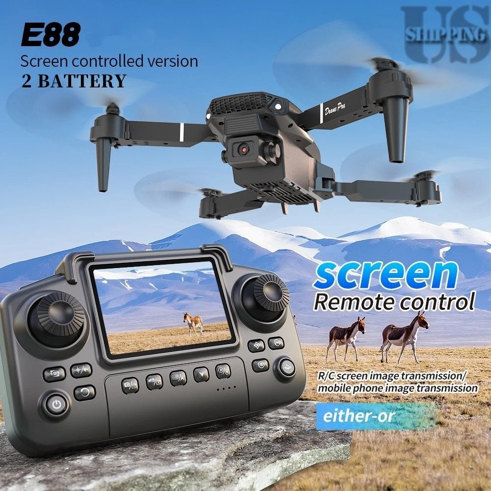 Drone 2026 4K HD Dual Camera WiFi FPV Foldable RC Quadcopter with Screen Remote