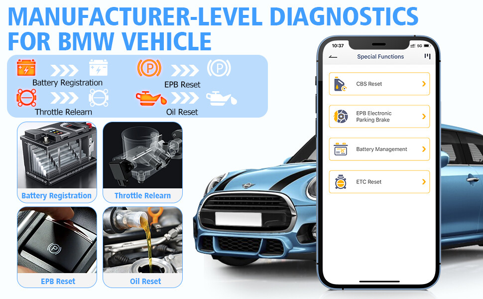 ANCEL BD300 OBD2 Scanner Bluetooth Code Reader Car Diagnostic Scan Tool For BMW