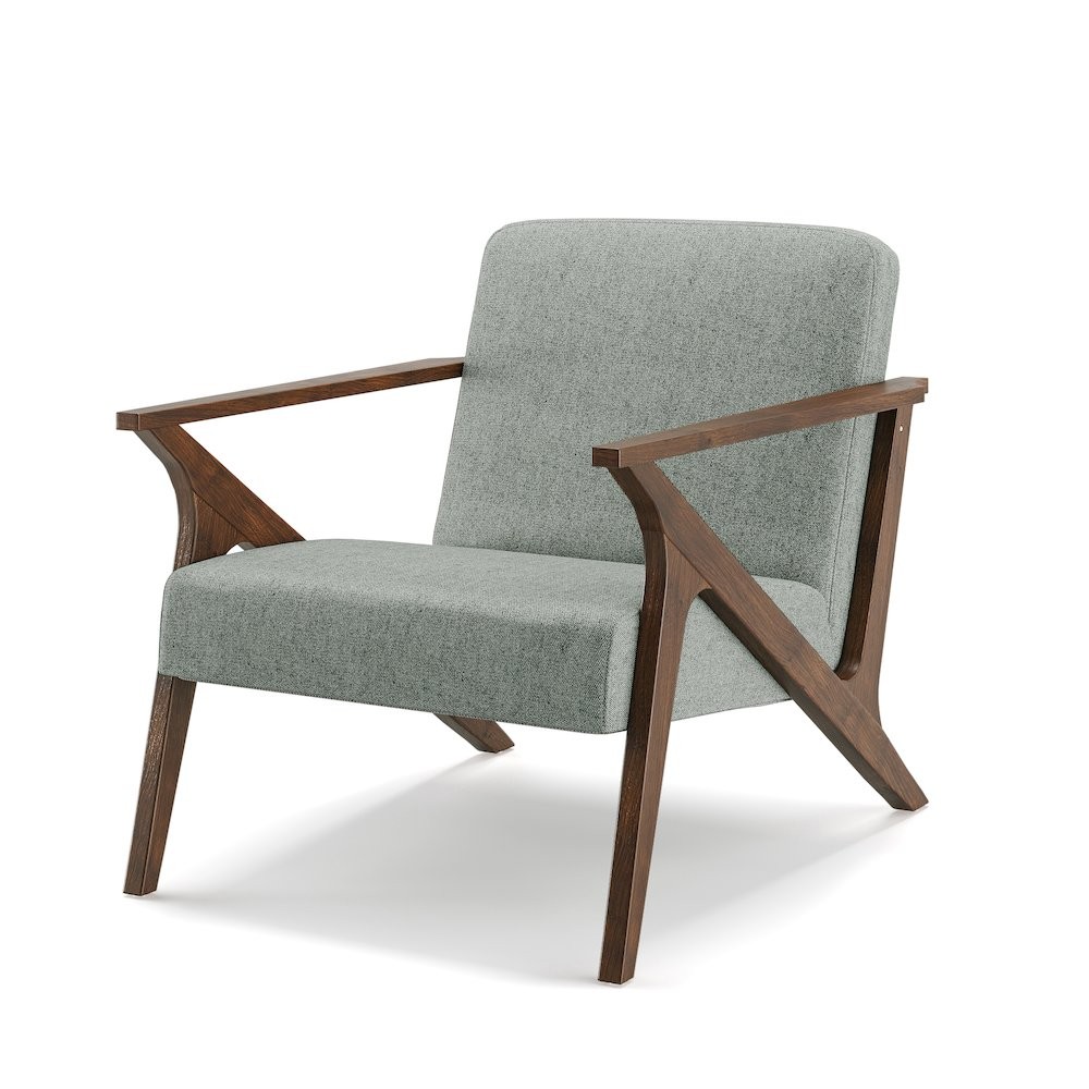 Mcm Accent Chair Lg Med Brown/Light Gray