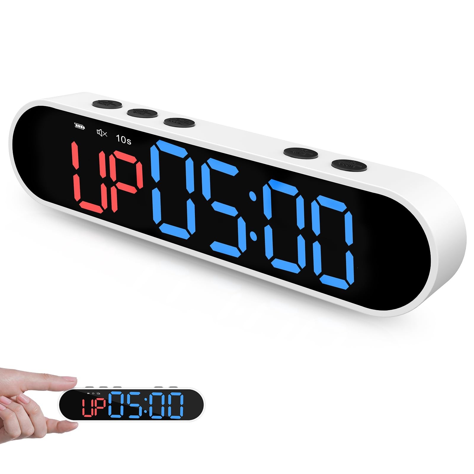 Portable Gym Timer Clock with Strong Magnet - Workout Interval Timer with Cou...