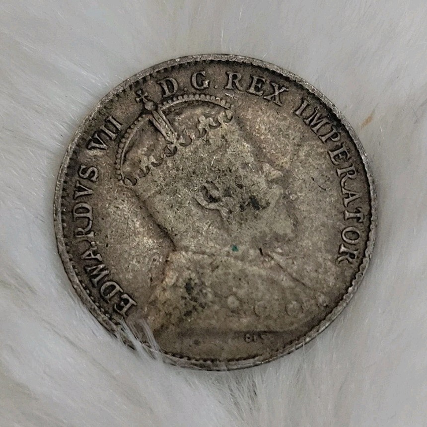 1905 Canada 5C Silver Coin Edward VII Circulated BN Uncertified