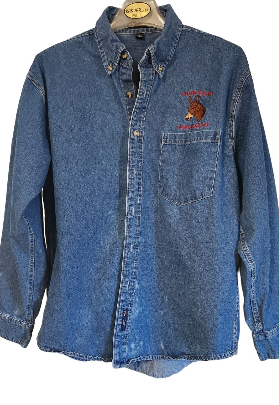 Port Authority SZ L Chambray/Denim Long Sleeved Shirt  "Holiday Hayrides "