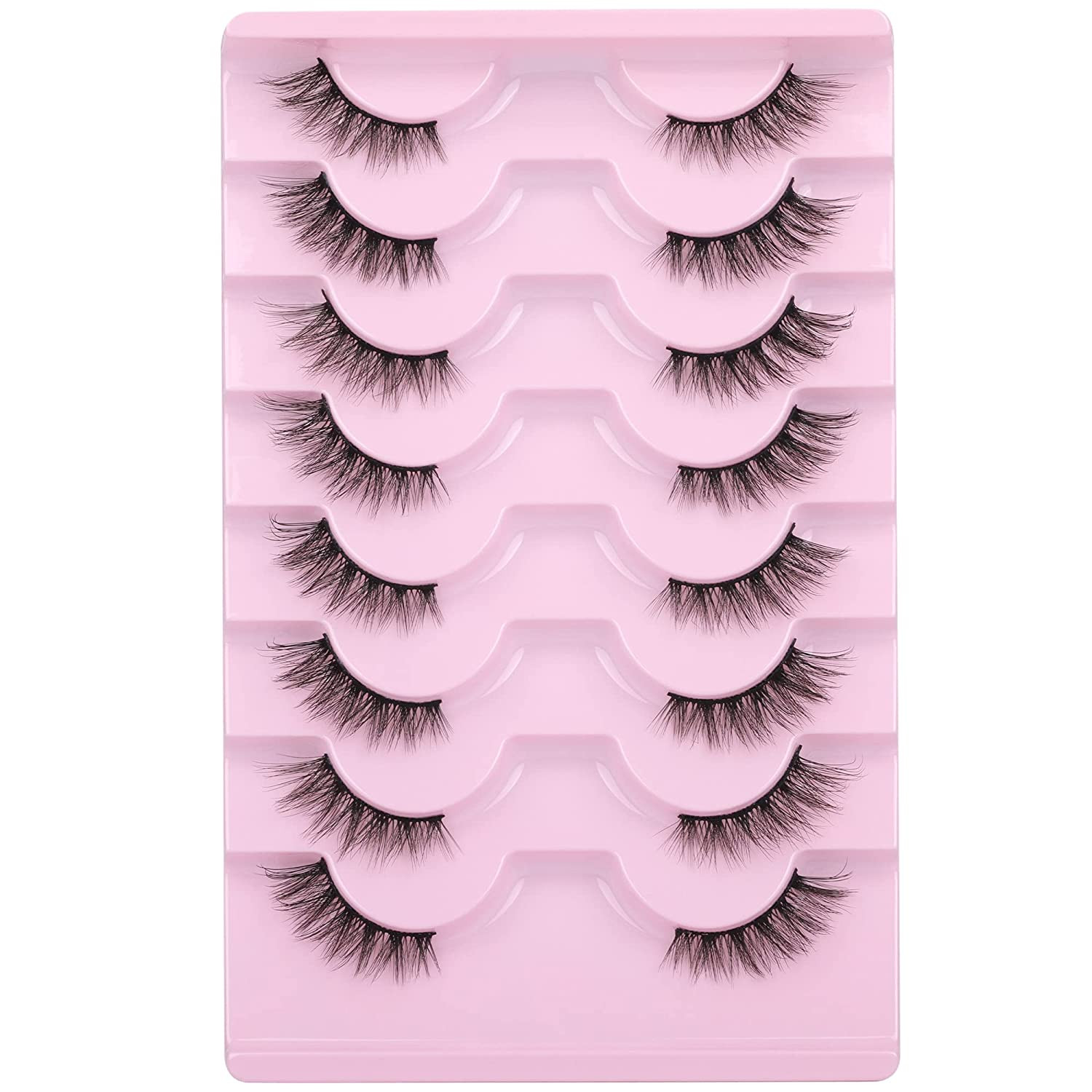 Half Lashes Natural Looking Cat Eye Lashes Accent Eyelashes Multi-Layers Wispy F