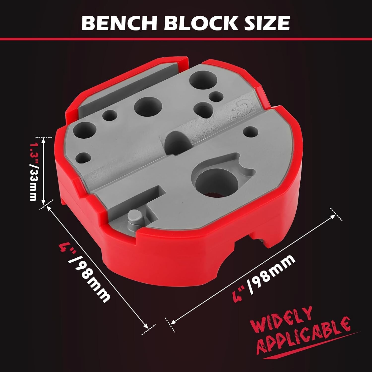 Universal Bench Block with Non-Marring, Magnetic Bench Block Armorers with