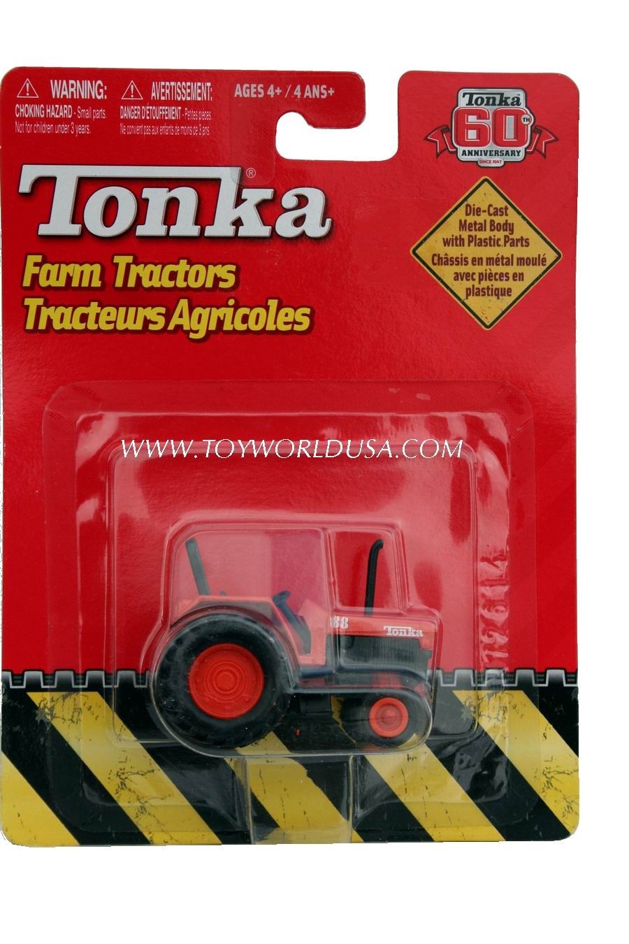 2007 Tonka 60th Anniversary Farm Tractors Orange with Orange Wheels