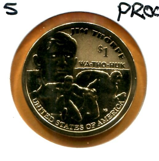 Gem 2018-S REVERSE PROOF Native American Dollar-Jim Thorpe Reverse - Free Ship