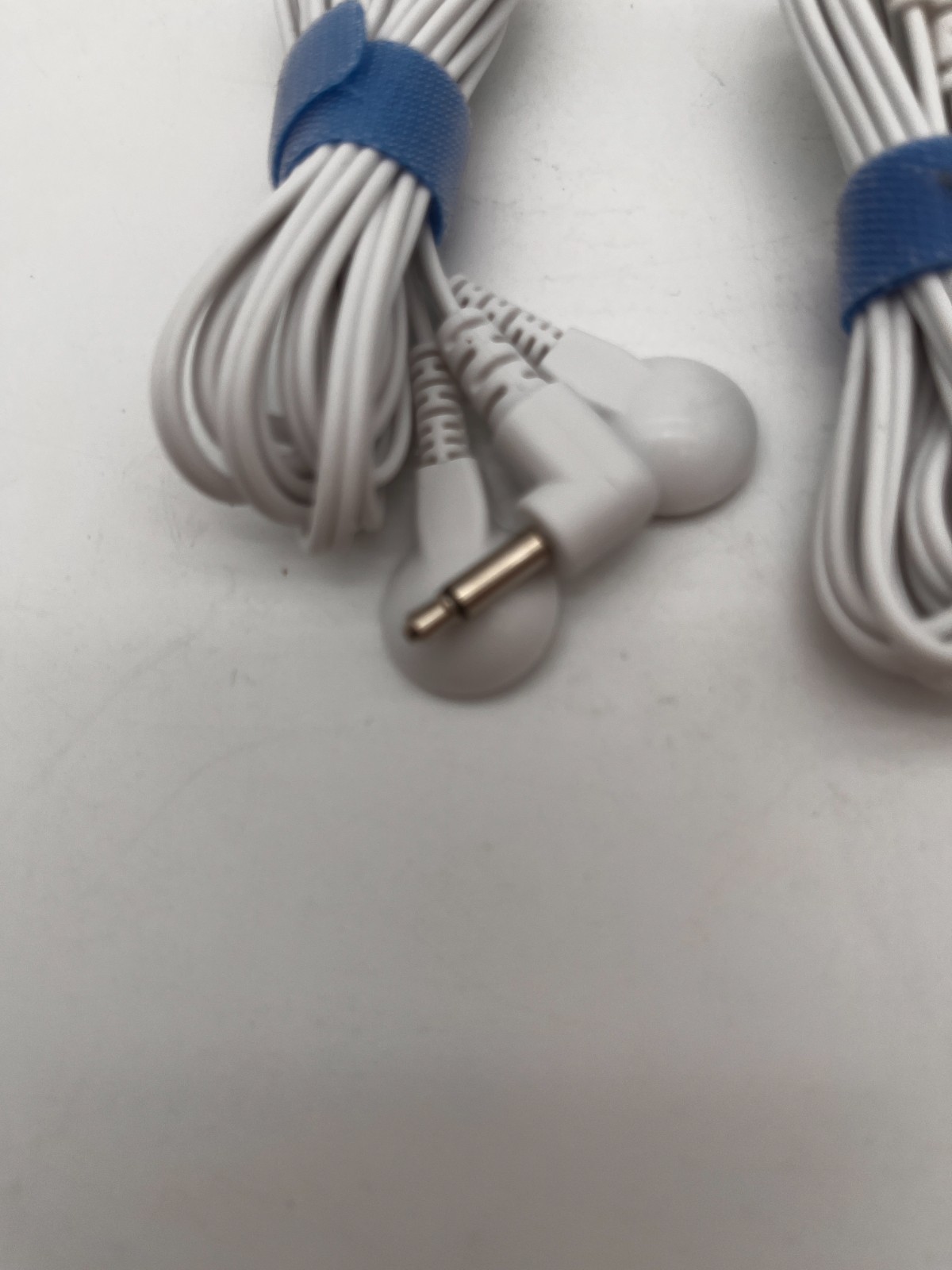 2X White TENS EMS Electrode Lead Wires with Snap Connectors Replacement Cables
