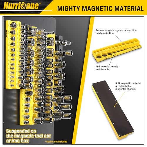 Magnetic Socket Organizer Set Socket Holder Set Includes 1/4", 3/8", 6 Piece
