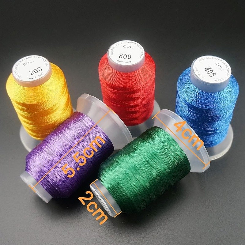 63 Spools Polyester Embroidery Thread Kit Color Chart Ideal All Projects New