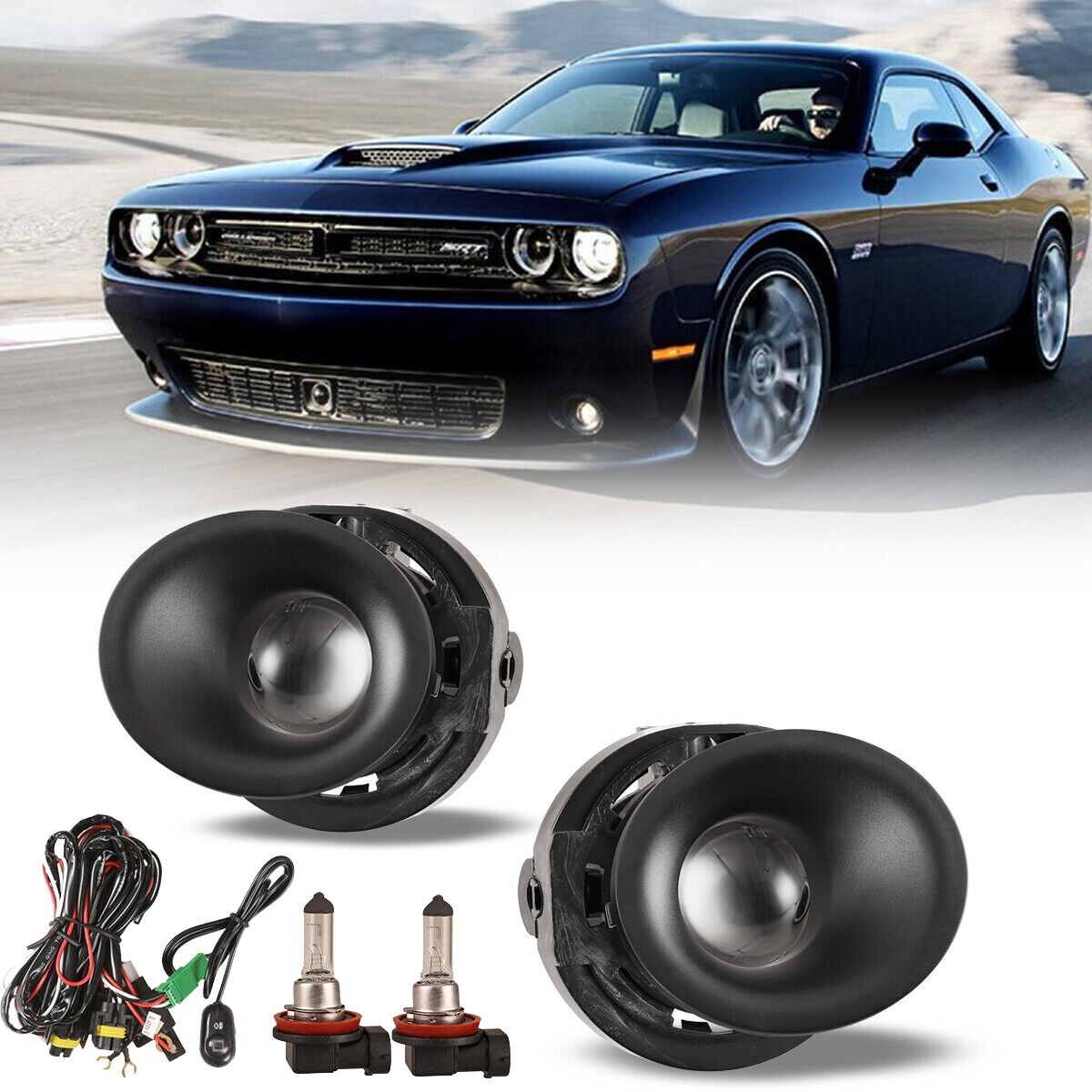 2015-2021 Fog Lights For Dodge Challenger Bumper Driving Lamps Switch Kits