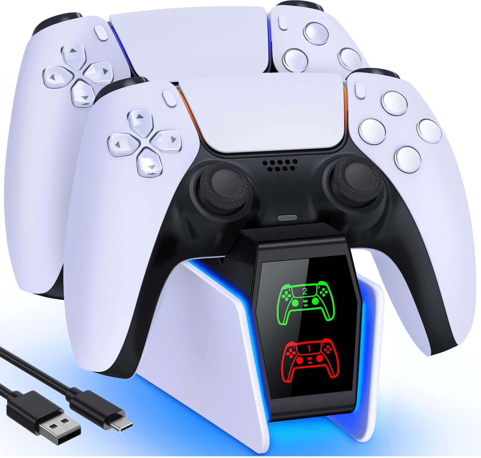 For Sony PS5/Pro/Slim Controller Charging Dock Station Dual Fast Charger Stand