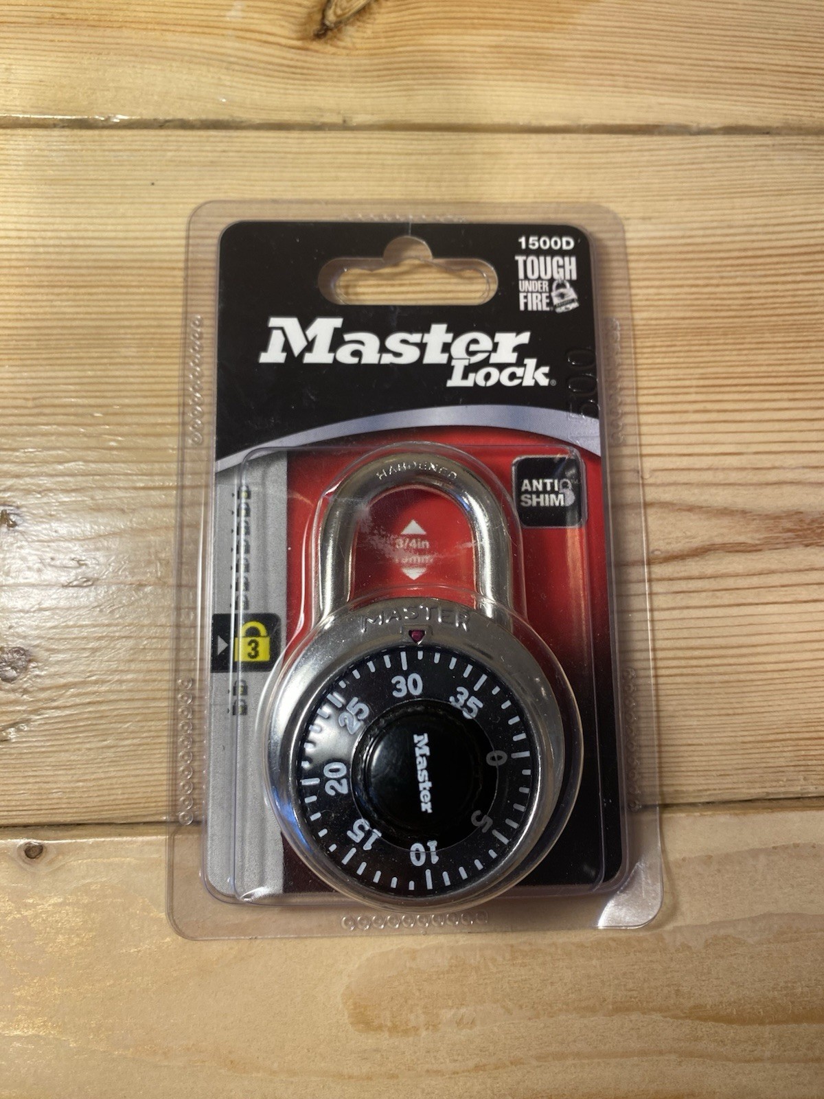 Master Lock 1500D Combination Padlock Steel Black Dial 9/32" Shackle