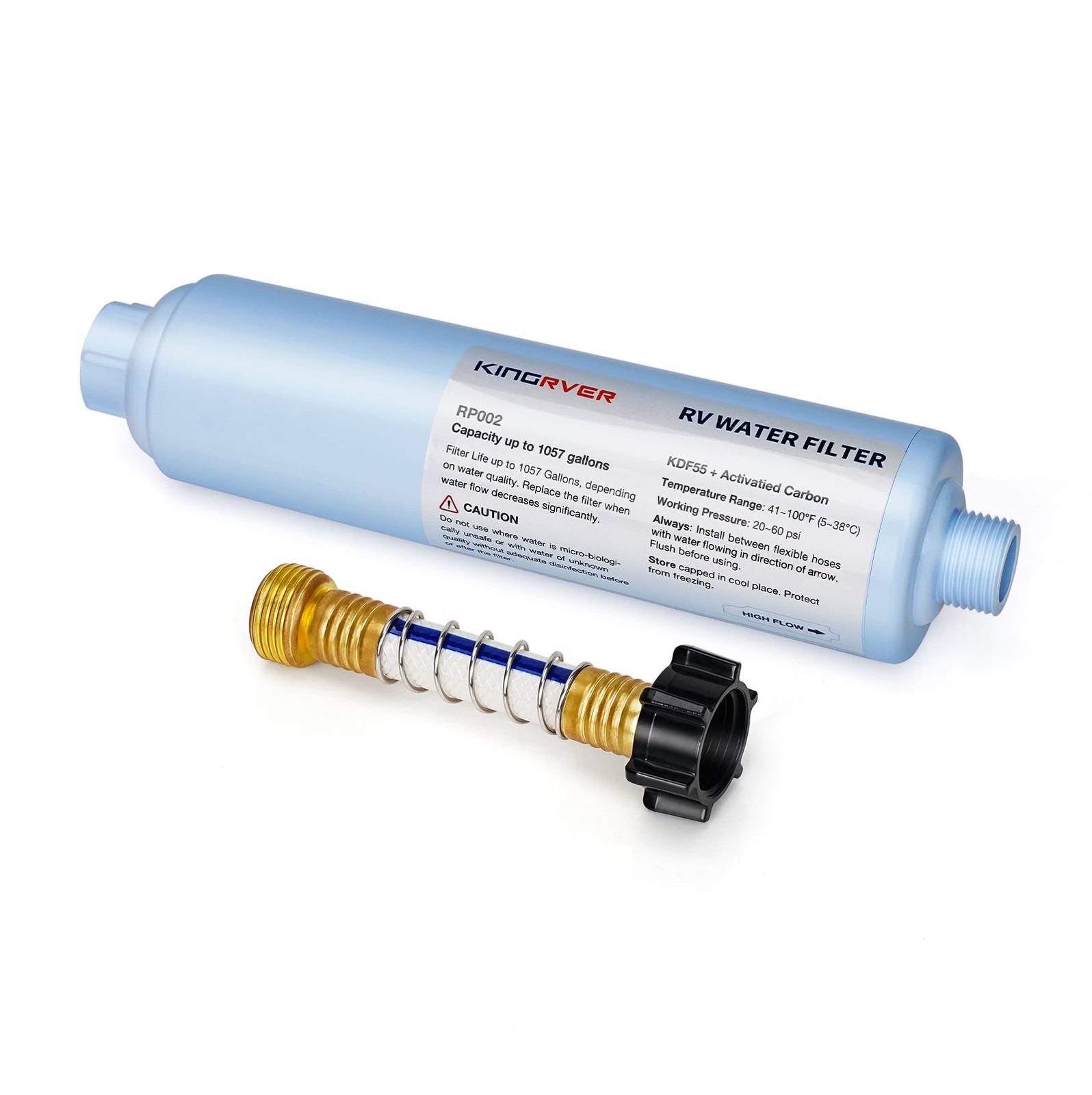 KingRVer RV Inline Hose Water Filter for 3/4" Garden Hose, RV, Camper
